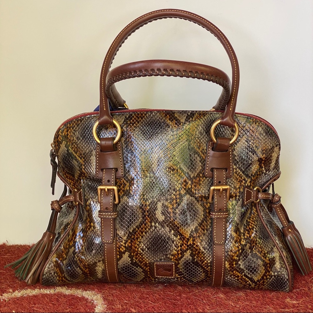 Dooney & Bourke Python Domed Buckle Satchel - image 1